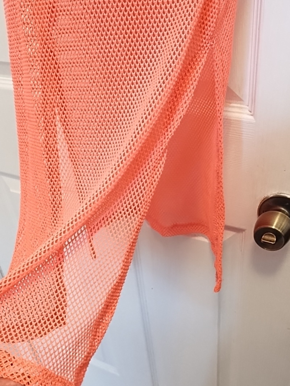 Neon Coral Mesh Tank Top (S) - Picture 4 of 10